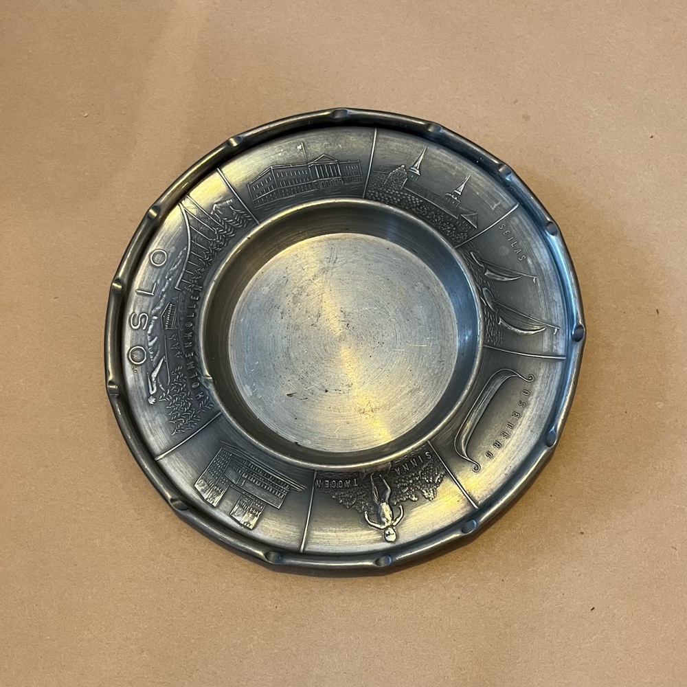 Vintage Norwegian Pewter Dish / Ashtray